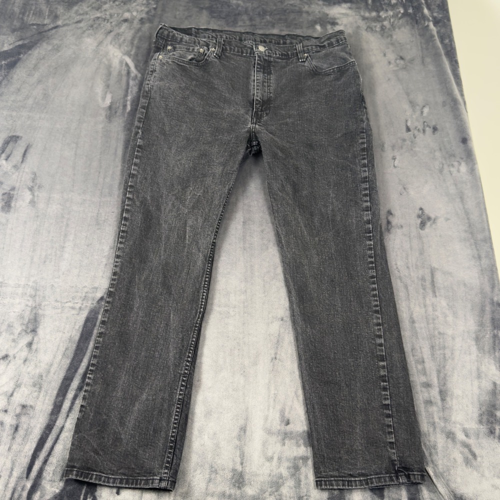 Levi's 514 Straight Fit Jeans Mens 40x32 Black Faded Denim 00514-0730